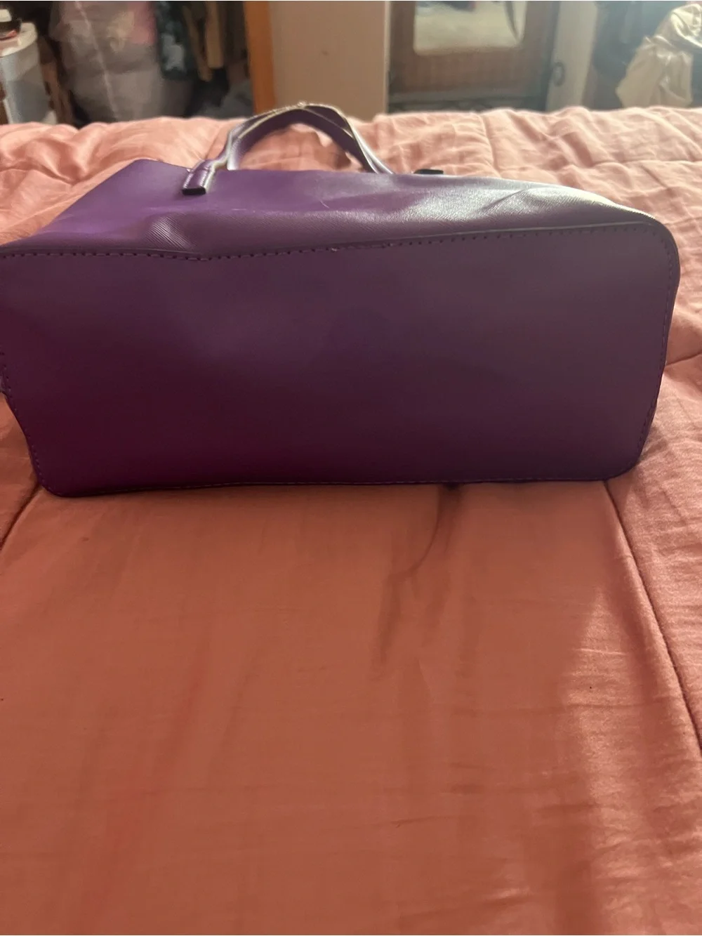 Trina Turk Violet Saffiano Tote with Gold Hardware